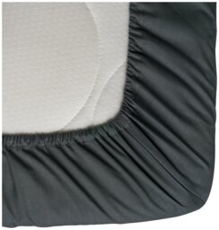Habitat Cotton Rich 180 TC Plain Charcoal Fitted Sheet- King - thumbnail 2
