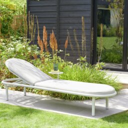 Habitat Rome Metal Sun Lounger - Beige - thumbnail 1