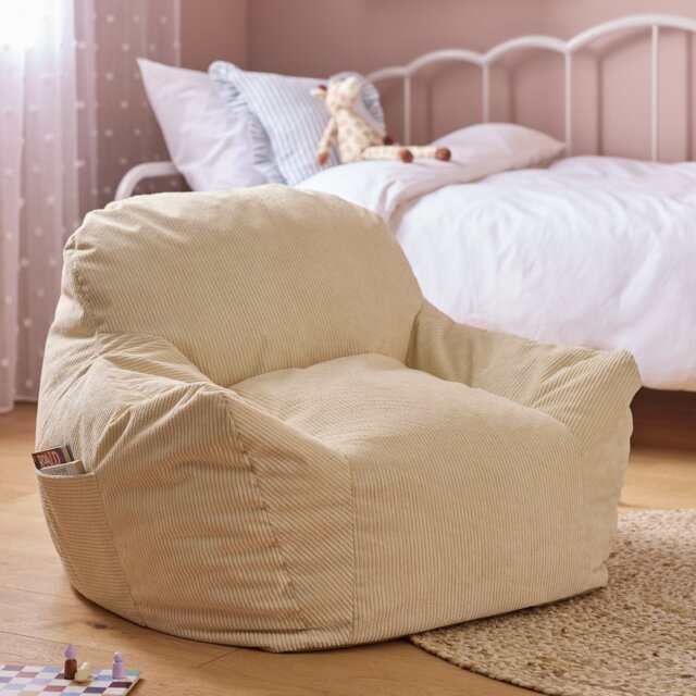 Habitat Kids Corduroy Large Bean Bag Chair - Cream - image 1