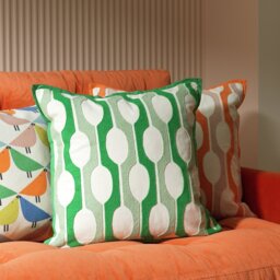 Habitat x Scion Billow Cushion - Green - 43x43cm - thumbnail 1