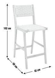 Habitat Faro Pair of Woven Oak Bar Stools - Natural - thumbnail 2
