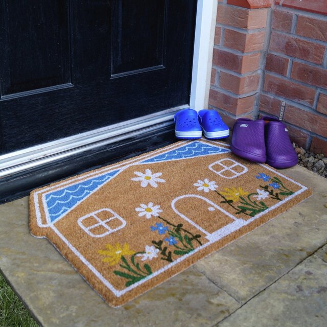Mighty Mats Latex Flower Cottage Doormat - 45x75cm - image 1