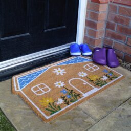 Mighty Mats Latex Flower Cottage Doormat - 45x75cm - thumbnail 1