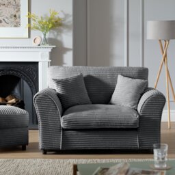 Argos Home Harry Fabric Cuddle Chair - Charcoal - thumbnail 2