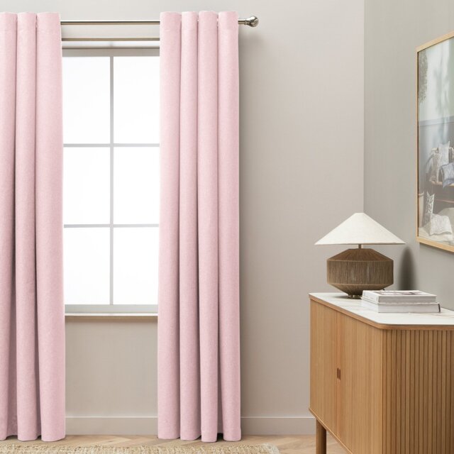 Habitat Blackout Eyelet Curtains - Pink - 168x183cm - image 1