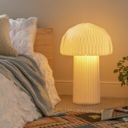 Habitat Origami Mushroom Floor Lamp - White - thumbnail 2