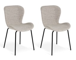 Habitat Etta Pair of Fabric Dining Chair - Natural