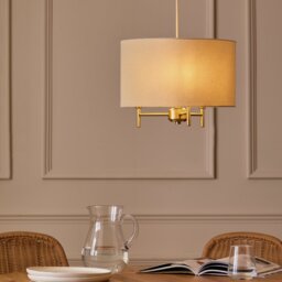 Argos Home Candelabra Steel Pendant Light - Brass & Natural - thumbnail 2