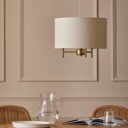 Argos Home Candelabra Steel Pendant Light - Brass & Natural - thumbnail 1