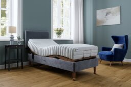 Mibed Memory Single Adjustable Bed With Mattress - Grey