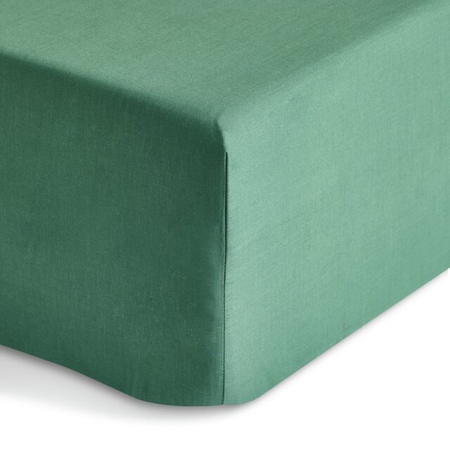 Habitat Cotton Rich 180 TC Green Fitted Sheet - Small Double - image 1