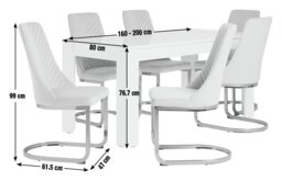 Argos Home Miami Extending White Dining Table&6 Beige Chairs - thumbnail 2