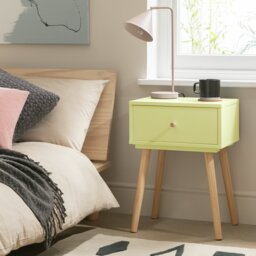 Habitat Otto 1 Drawer Bedside Table - Yellow - thumbnail 1