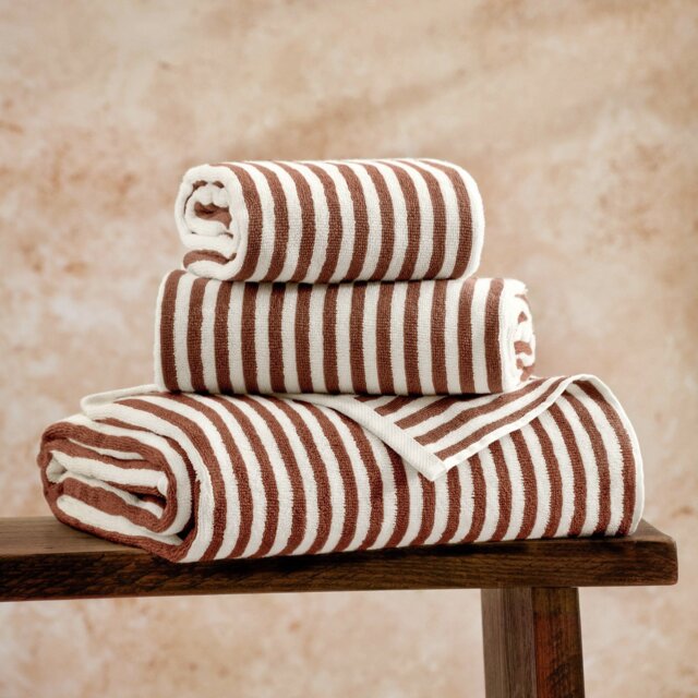 Yard Hebden Stripe Bath Sheet - Brown - image 1