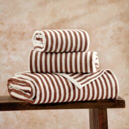 Yard Hebden Stripe Bath Sheet - Brown