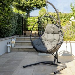 Argos Home Metal Hanging Egg Chair - Grey
