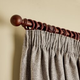 Argos Home Wooden Ball Walnut Stain Curtain Pole - 240cm - thumbnail 2
