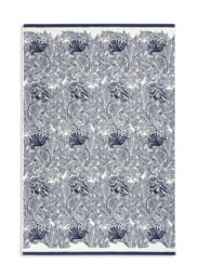 Habitat x Morris & Co. Tulip Toile Bath Sheet - Navy - thumbnail 2