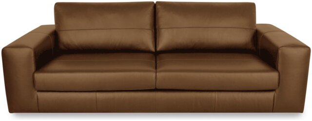 Argos Home Daly Leather Wide Arm 4 Seater Sofa - Tan - image 1