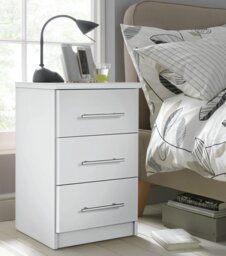 Argos Home Normandy 3 Drawer Bedside Table - White - thumbnail 2