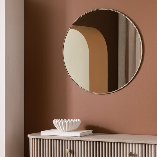 Habitat Gold Rope Twist Round Wall Mirror - 60x60cm - image 1