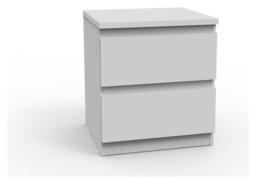Argos Home Jenson 2 Drawer Bedside Table - Matte White - thumbnail 1