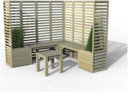 Forest Garden 4 Seater Wooden Garden Patio Set - Natural - thumbnail 2