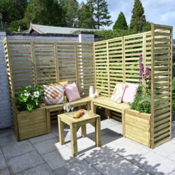 Forest Garden 4 Seater Wooden Garden Patio Set - Natural - thumbnail 1
