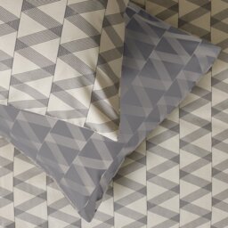 Argos Home Zig-Zag Print Cream & Grey Bedding Set - Double - thumbnail 2