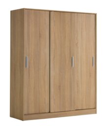 Argos Home Nova 3 Door Sliding Wardrobe - Oak - thumbnail 2