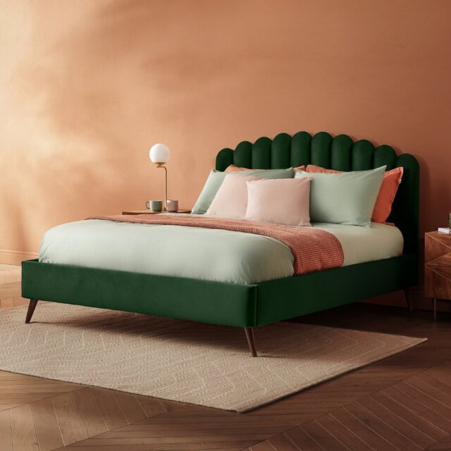 Silentnight Oriana Double Velvet Bed Frame - Green - image 1