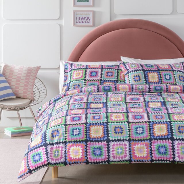 Habitat Cotton Crochet Print Bedding Set - Double - image 1