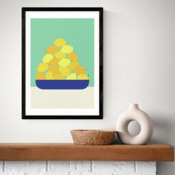 East End Prints Sicily Lemons Black Frame Art Print - A3 - thumbnail 1