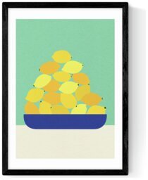 East End Prints Sicily Lemons Black Frame Art Print - A3 - thumbnail 2