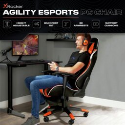 X Rocker Agility Esport Office Gaming Chair - Orange - thumbnail 2