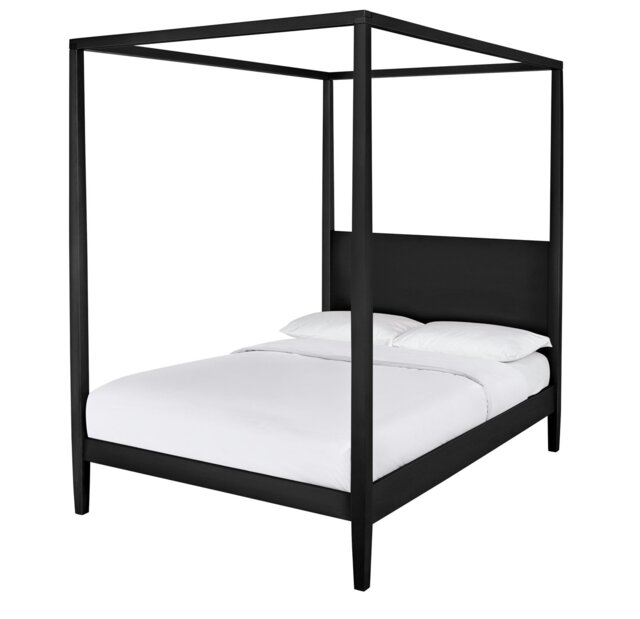 Habitat Blissford Four Poster Double Wooden Bed Frame -Black - image 1