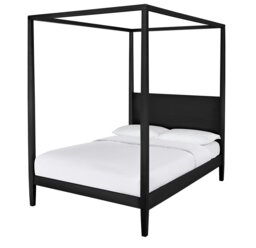 Habitat Blissford Four Poster Double Wooden Bed Frame -Black - thumbnail 1