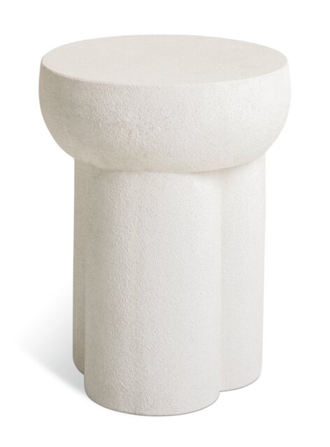 Habitat Palma Round Concrete Effect Garden Side Table- White - image 1