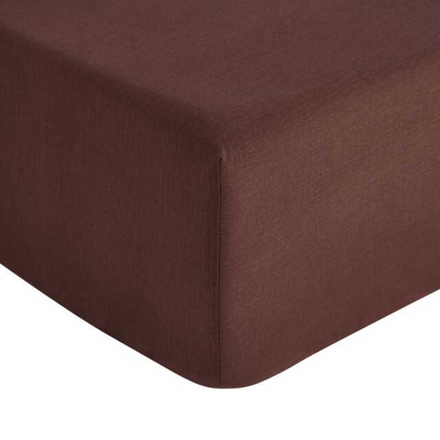 Habitat Cotton Rich Plain Chocolate Fitted Sheet - King size - image 1