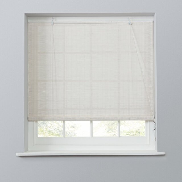 Little Black Book Bamboo White Roller Blind - 120cm - image 1