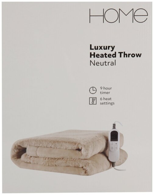 Fleece Single Electric Blankets At Argos Home Neutral Heated Throw