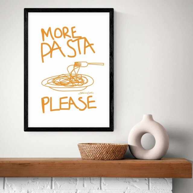 East End Prints More Pasta Please Black Frame Art Print - A2 - image 1