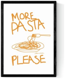 East End Prints More Pasta Please Black Frame Art Print - A2 - thumbnail 2
