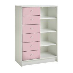 Argos Home Kids Malibu 6 Drawer Chest - Pink & White - thumbnail 2