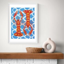 East End Prints Langoustines White Frame Art Print - A2 - thumbnail 1