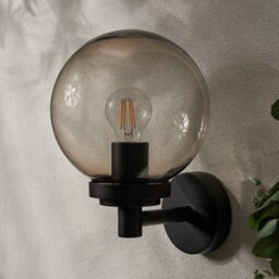 Zink SFIR IP44 Black Outdoor Globe Wall Light - thumbnail 2