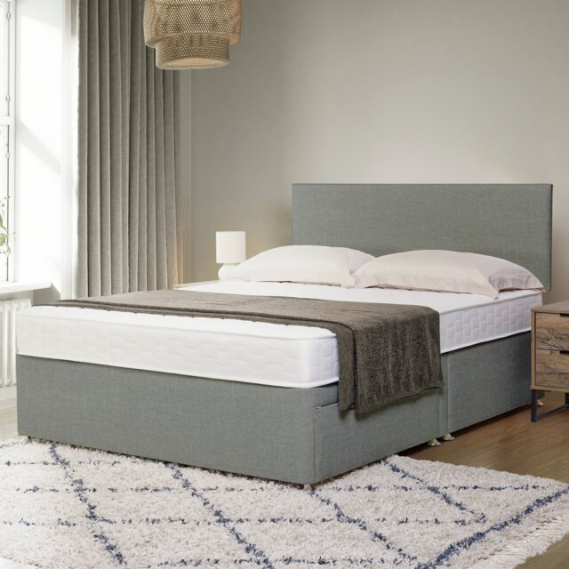 Argos Home Elmdon Memory Double 2 Drawer Divan Bed - Grey - image 1