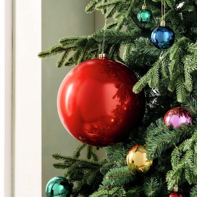 Habitat Single Oversized Christmas Bauble - Red - image 1