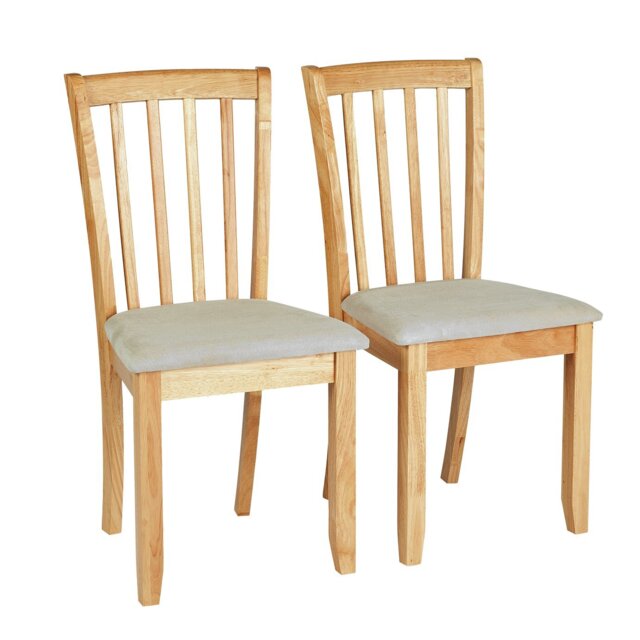 Argos Home Banbury Pair of Solid Wood Dining Chairs- Natural - image 1