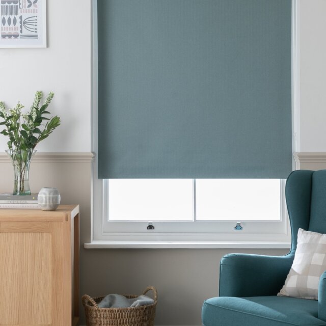 Habitat Herringbone Blackout Teal Roller Blind - 120cm - image 1